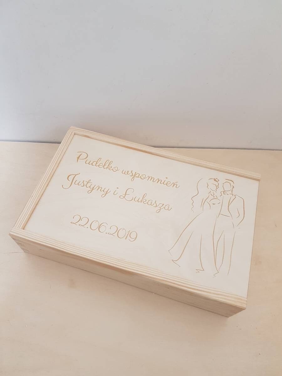 PUDEŁKO NA ZDJĘCIA I PENDRIVE Z GRAWEREM ŚLUB