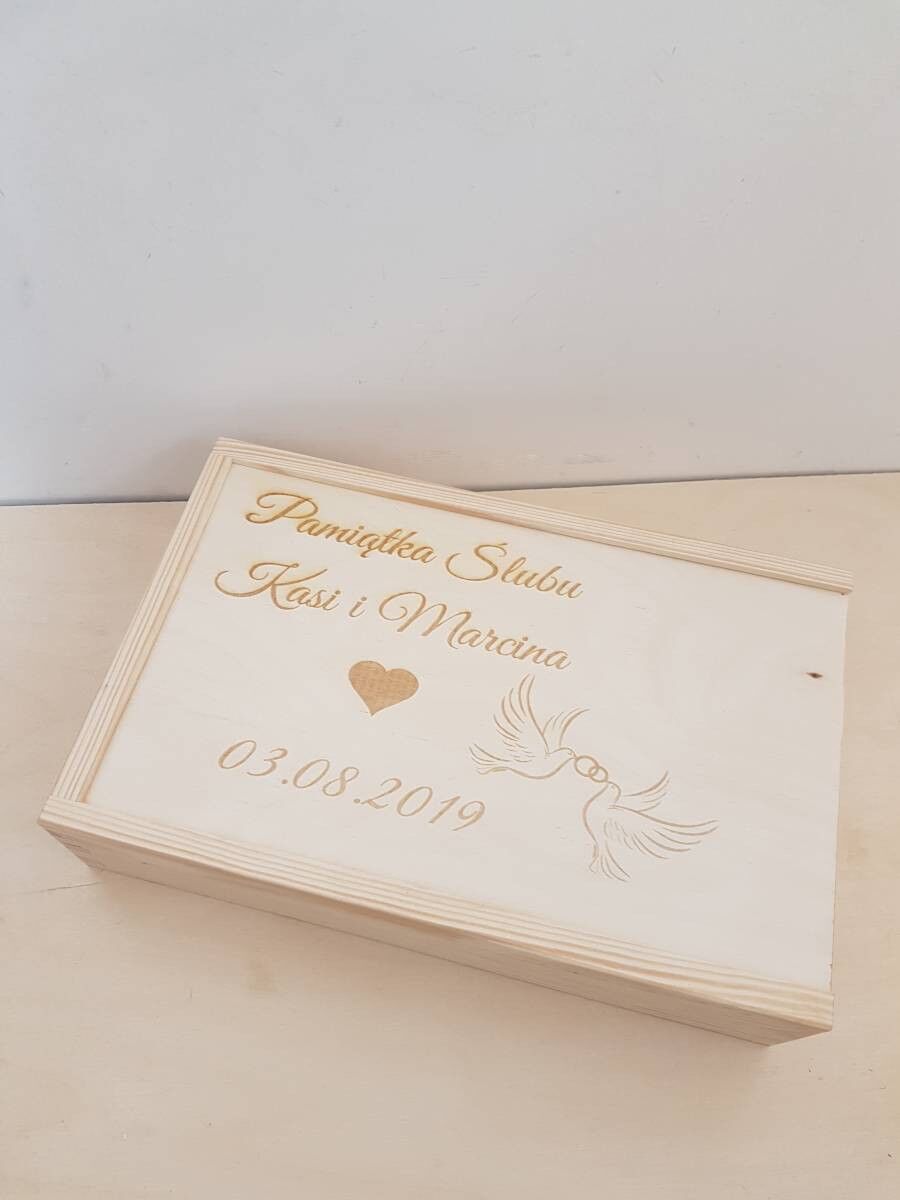 PUDEŁKO NA ZDJĘCIA I PENDRIVE Z GRAWEREM ŚLUB