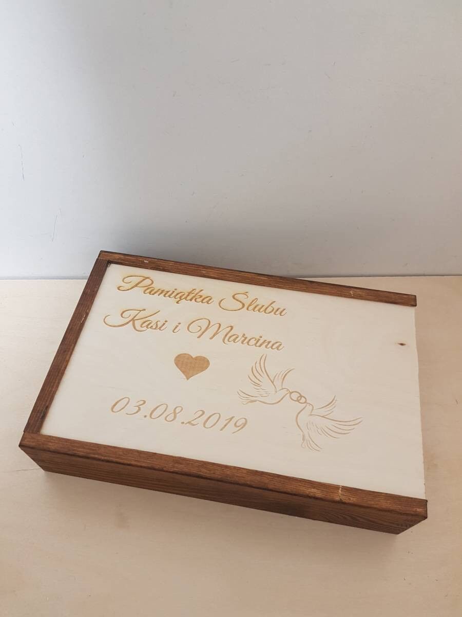 PUDEŁKO NA ZDJĘCIA I PENDRIVE Z GRAWEREM ŚLUB