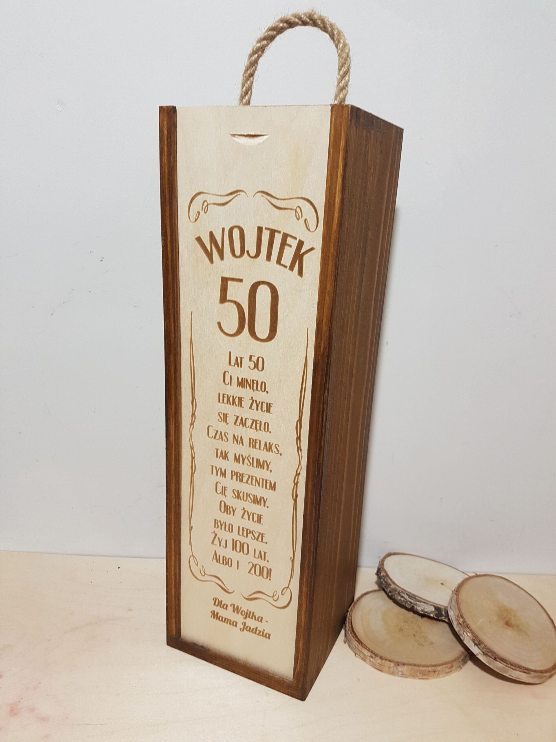 PERSONALIZOWANA SKRZYNKA NA ALKOHOL "LEKKIE ŻYCIE SIĘ ZACZEŁO"