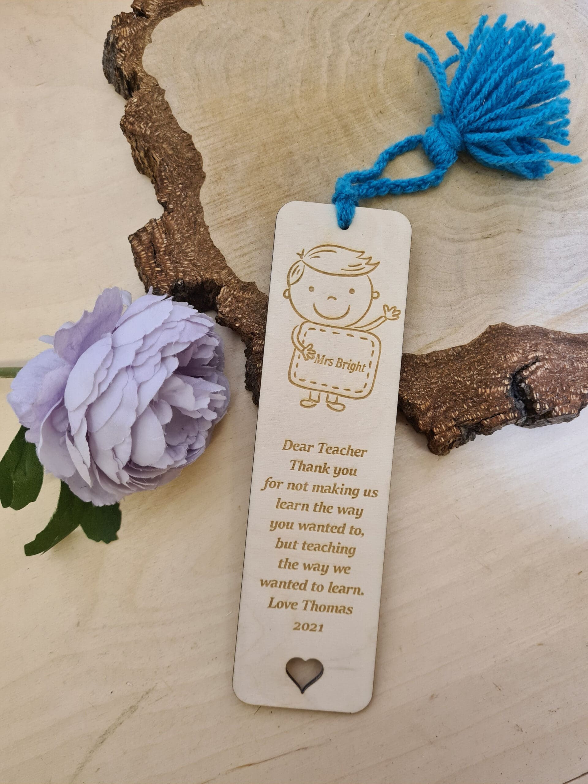 Zakładka do książki z grawerem dla nauczyciela Chłopiec