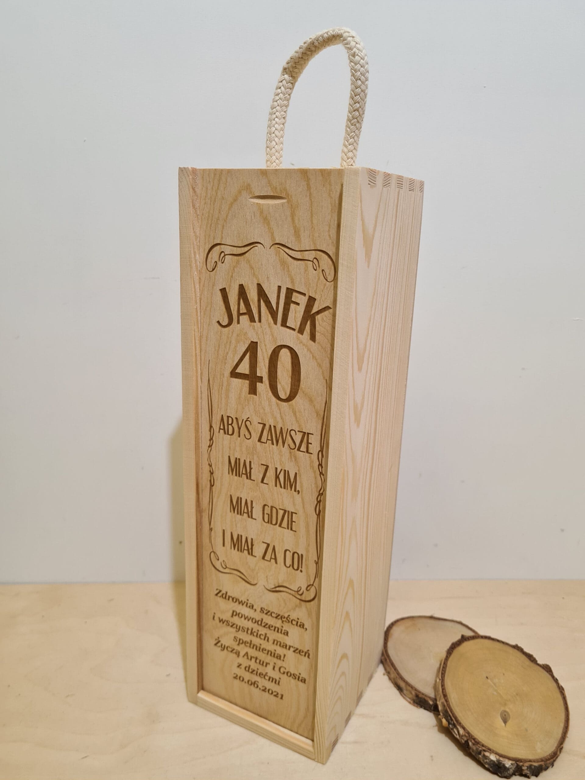 Personalizowana skrzynka na alkohol "Abyś zawsze miał z kim..."