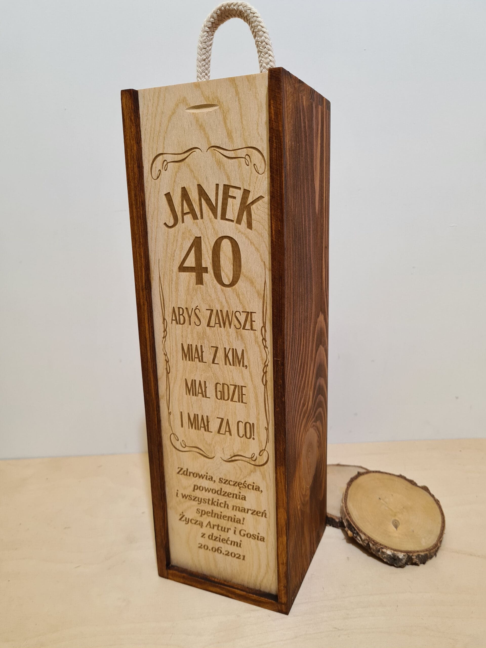 PERSONALIZOWANA SKRZYNKA NA ALKOHOL "Abyś zawsze miał z kim..."
