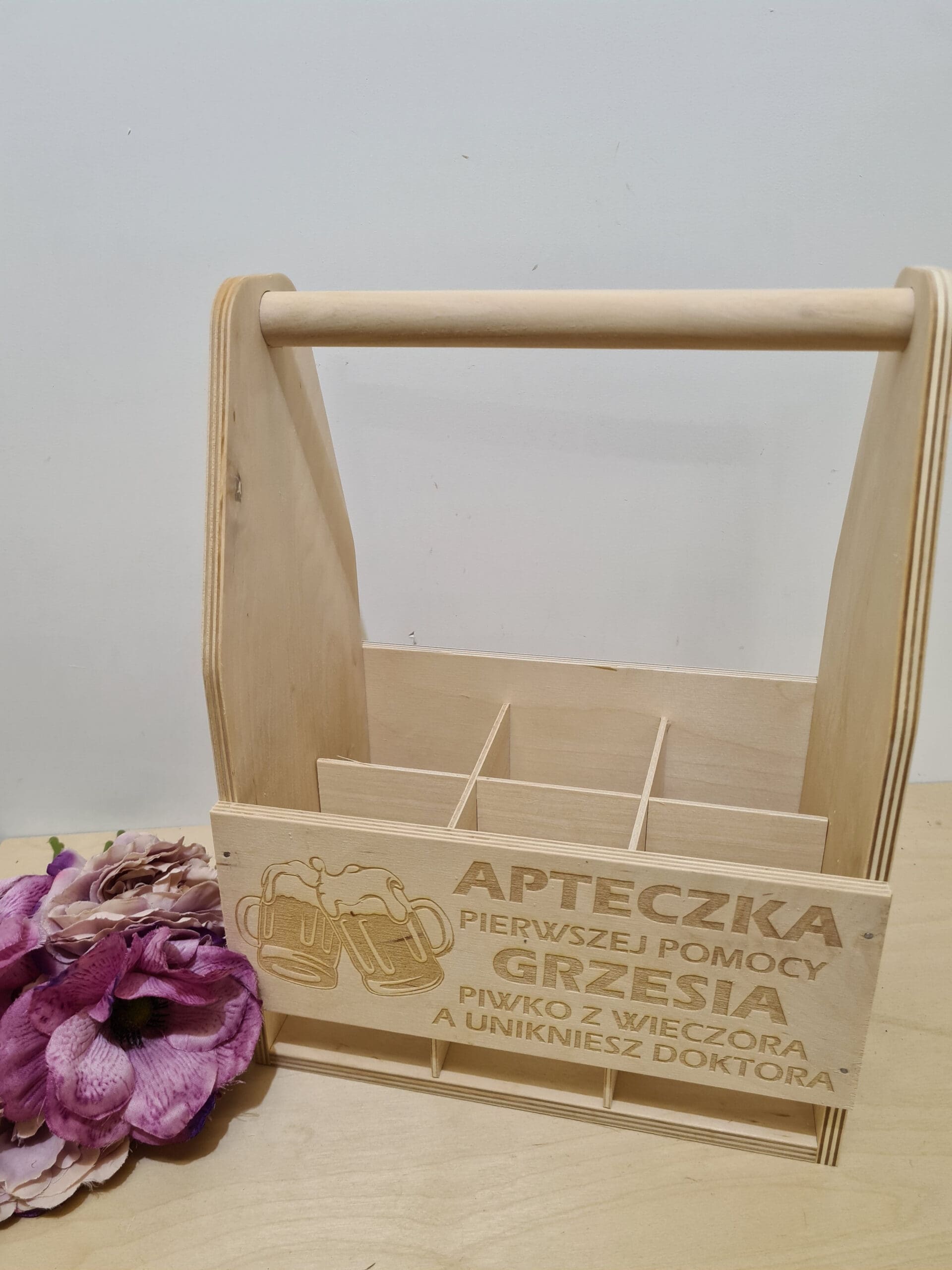 NOSIDEŁKO NA PIWO Z GRAWEREM "Piwko z wieczora a unikniesz doktora"