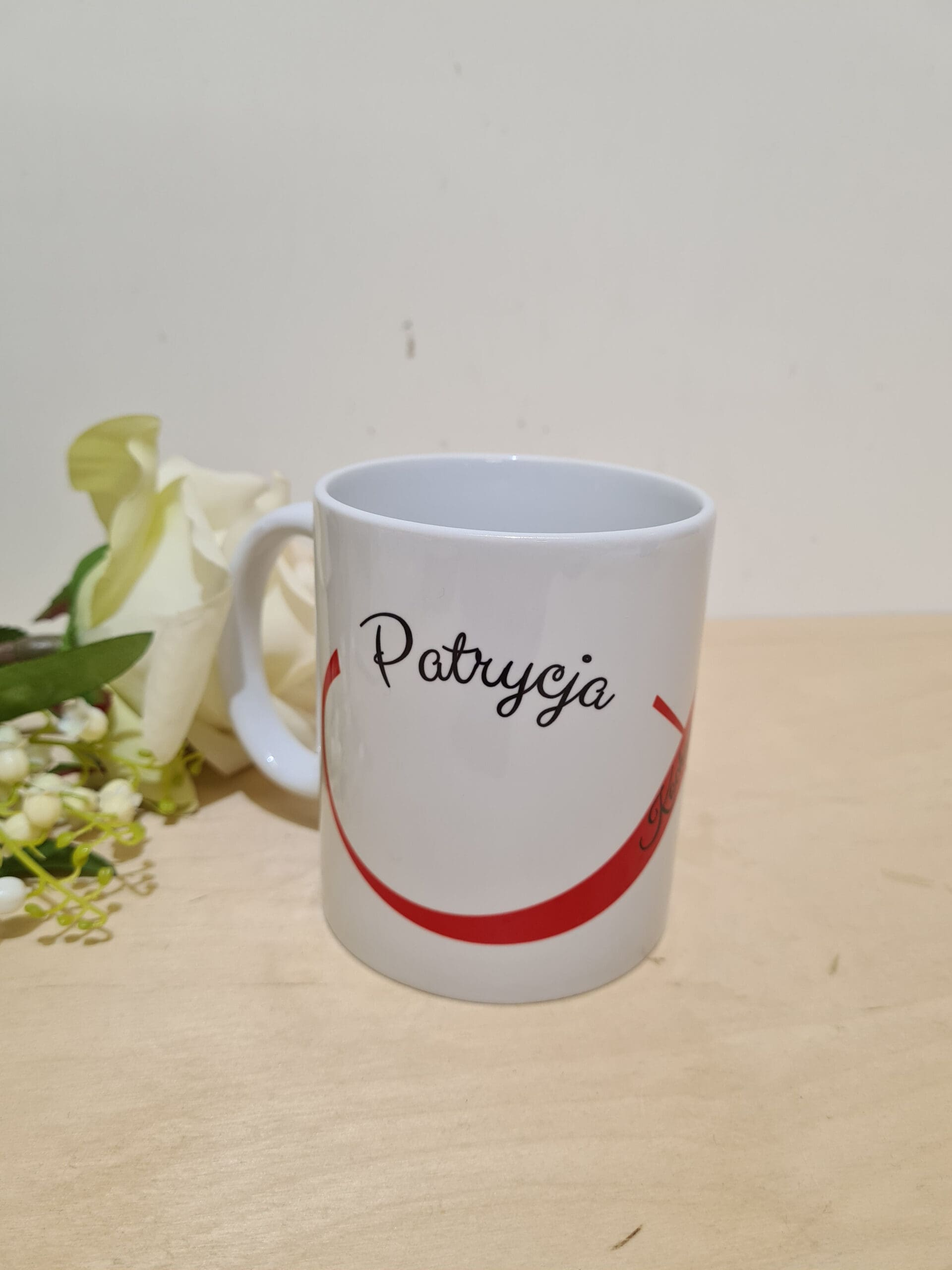 KUBEK Z imionami i znakiem nieskończoności