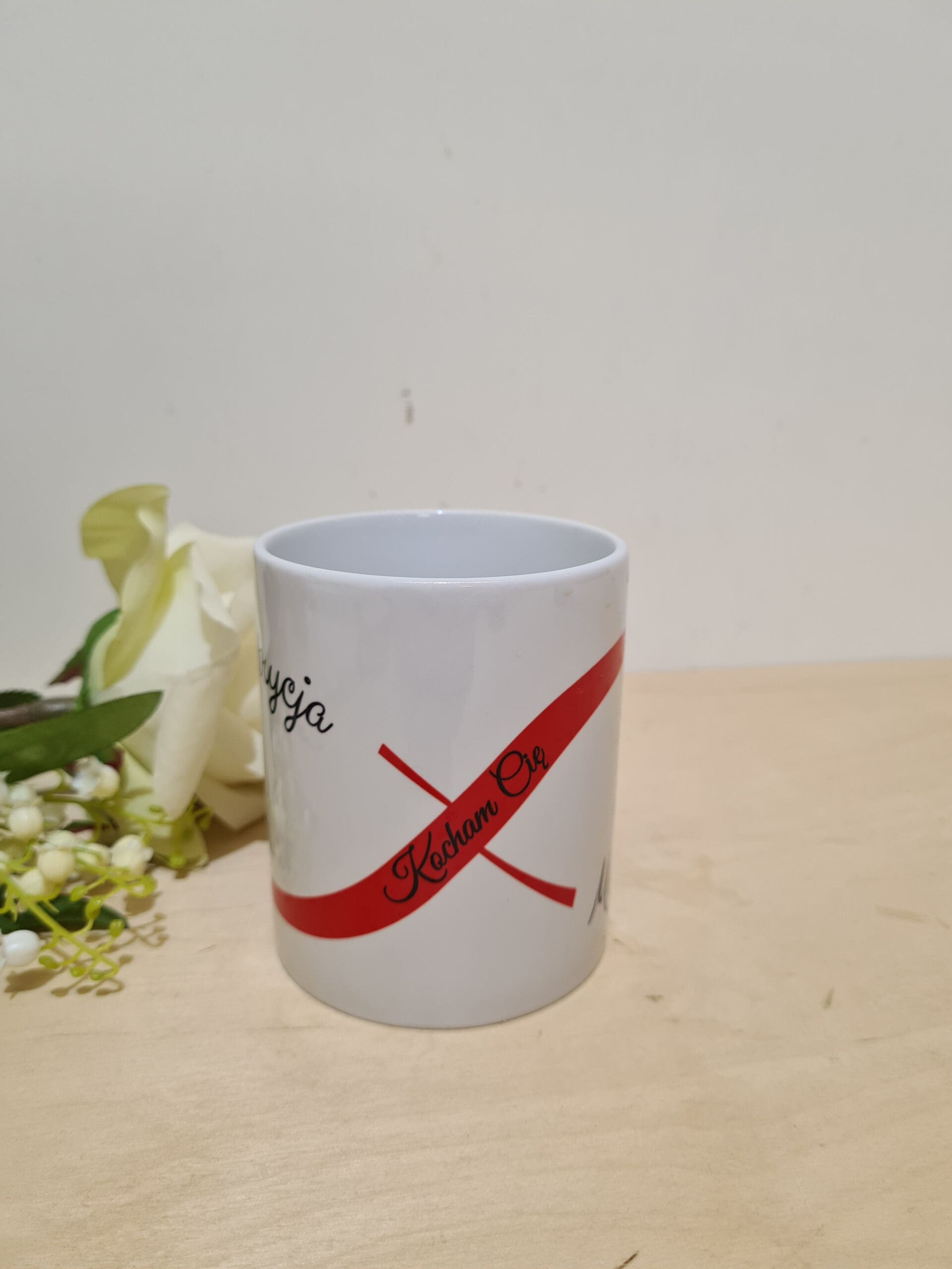 KUBEK Z imionami i znakiem nieskończoności