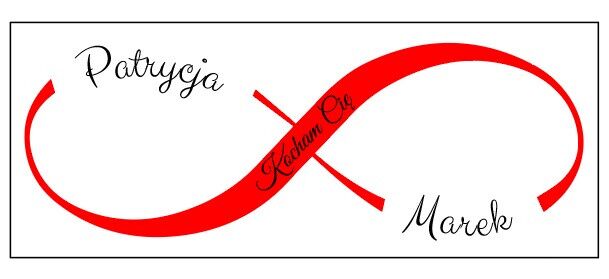 KUBEK Z imionami i znakiem nieskończoności