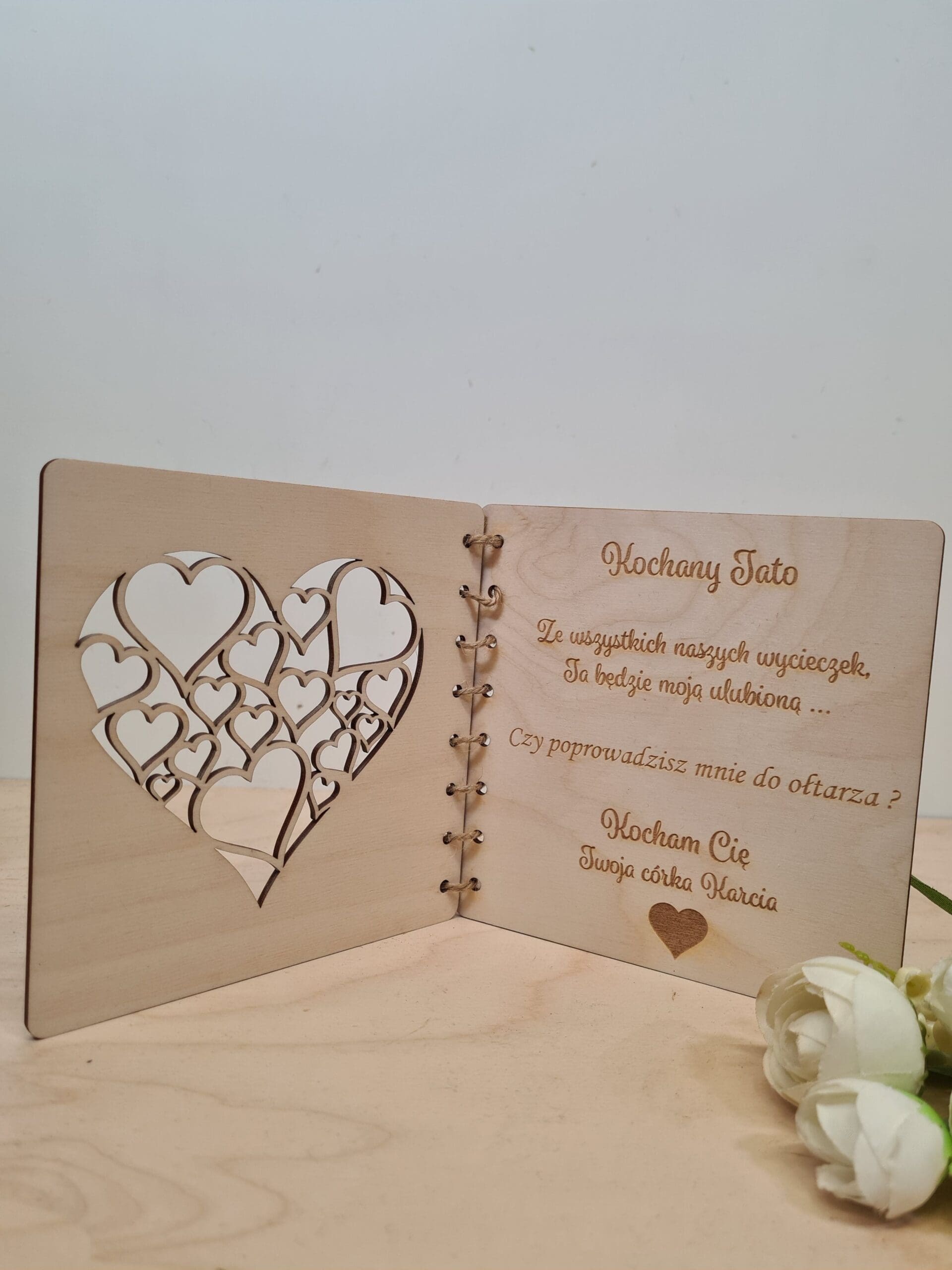 Zaproszenie na ślub dla ojca "Tato czy poprowadzisz mnie do ołtarza?"