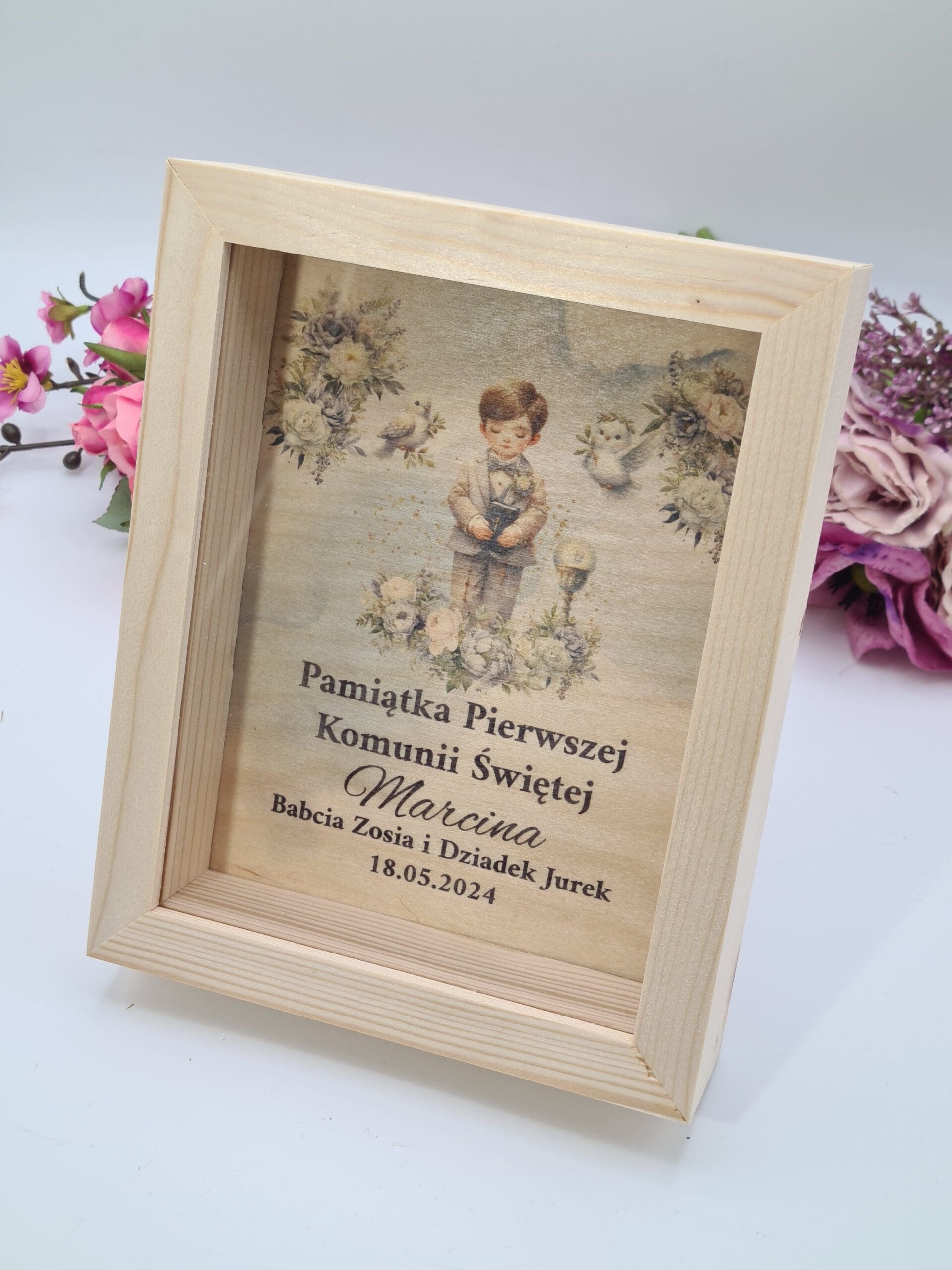 Pamiątka Pierwszej Komunii Świętej skarbonka Chlopiec