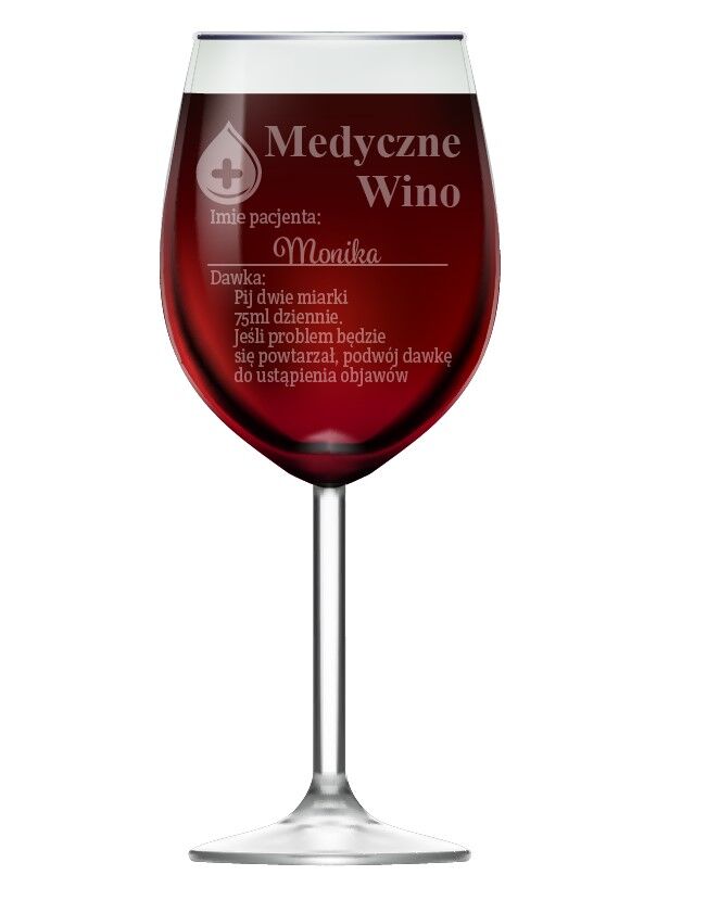 Kieliszek do wina z grawerem "Medyczne Wino"