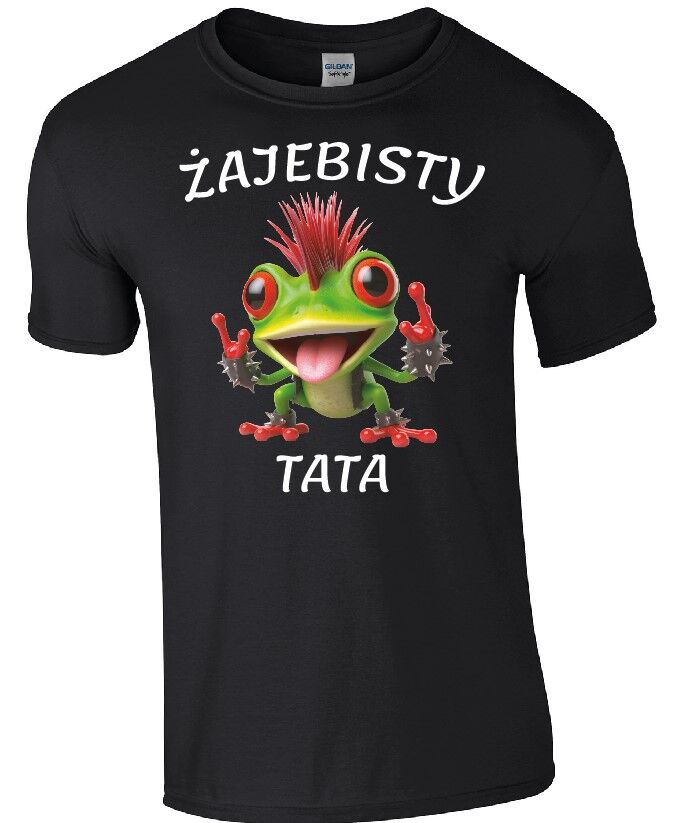 zajebisty tata koszulka czarna