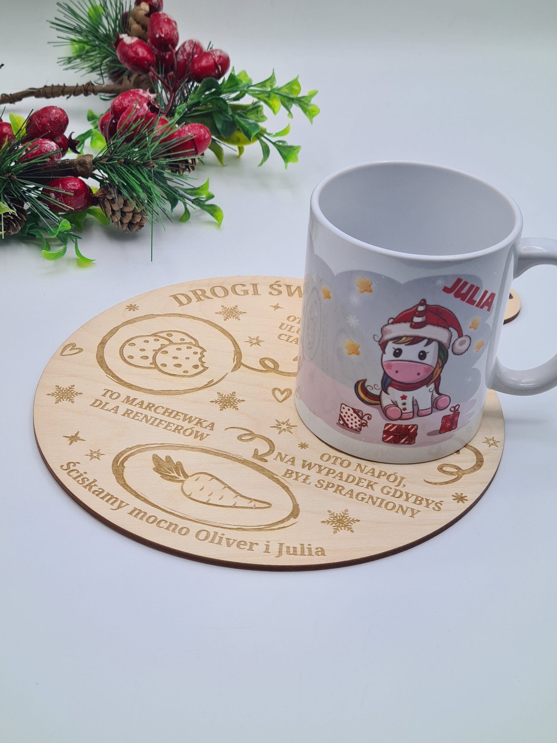 Deska na przysmaki dla Mikołaja i Renifera