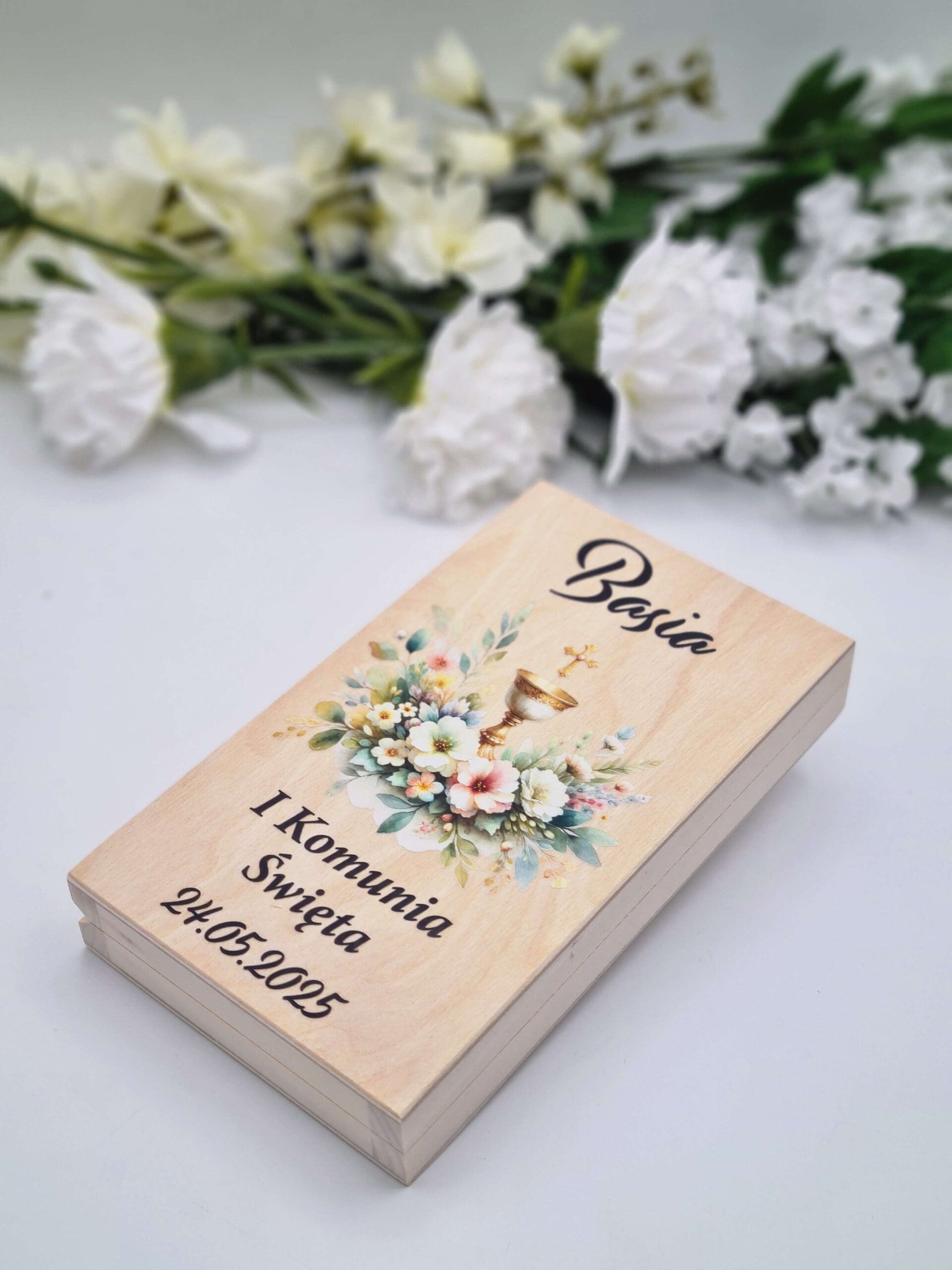 Pudełko na pieniądze Komunia personalizowane