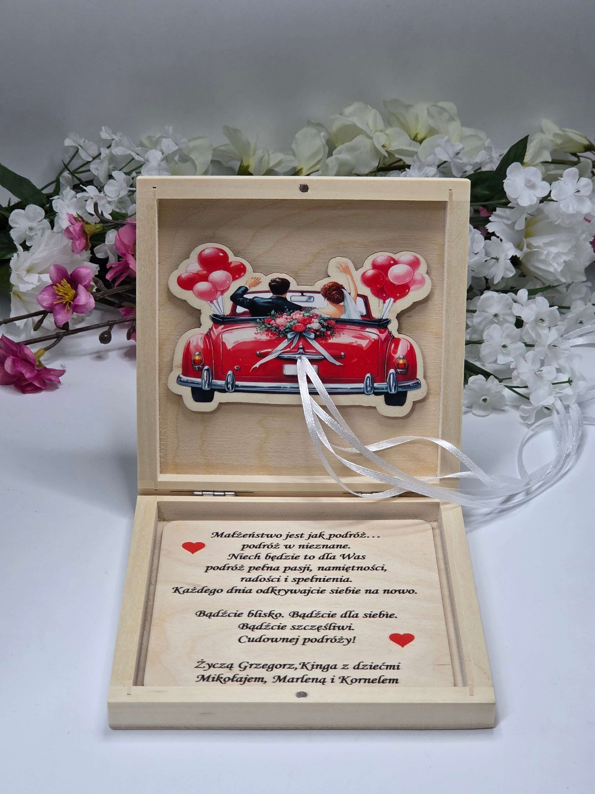 Pudełko na pieniądze personalizowany prezent ślubny – wyjątkowy prezent dla Nowożeńców