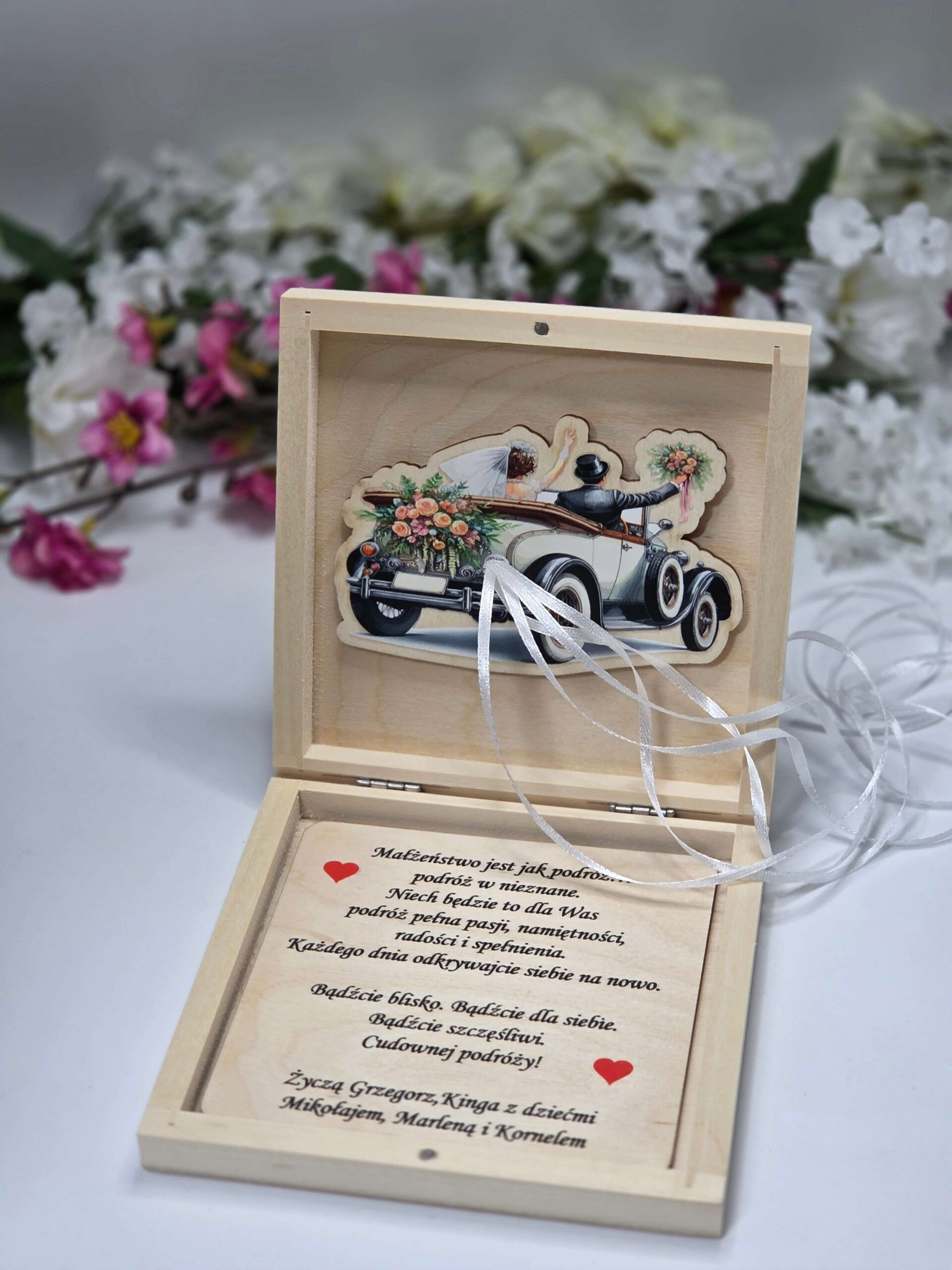 pudelko slubne na pieniadze obraczki