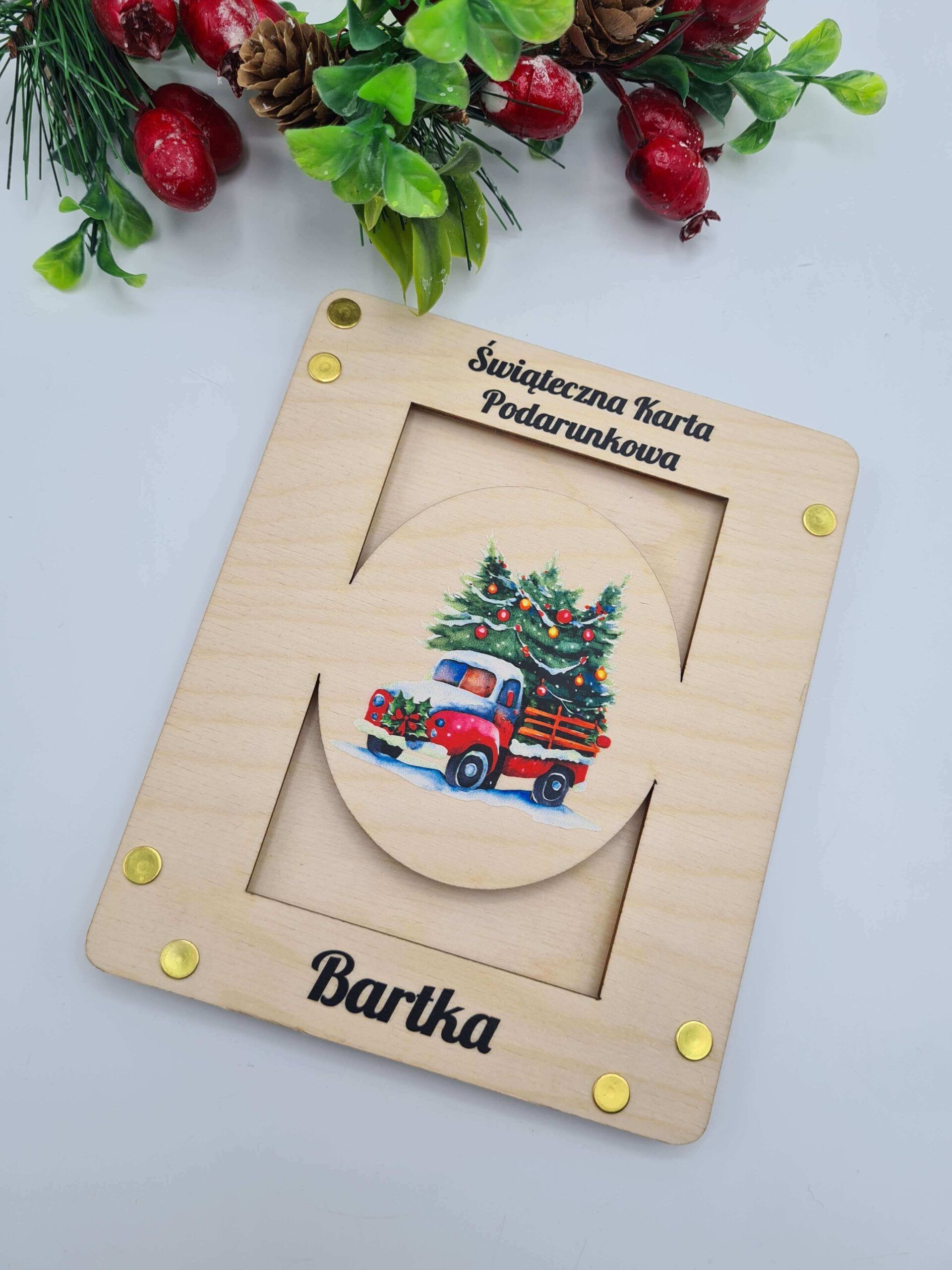 Personalizowane opakowanie na kartę podarunkową na Święta