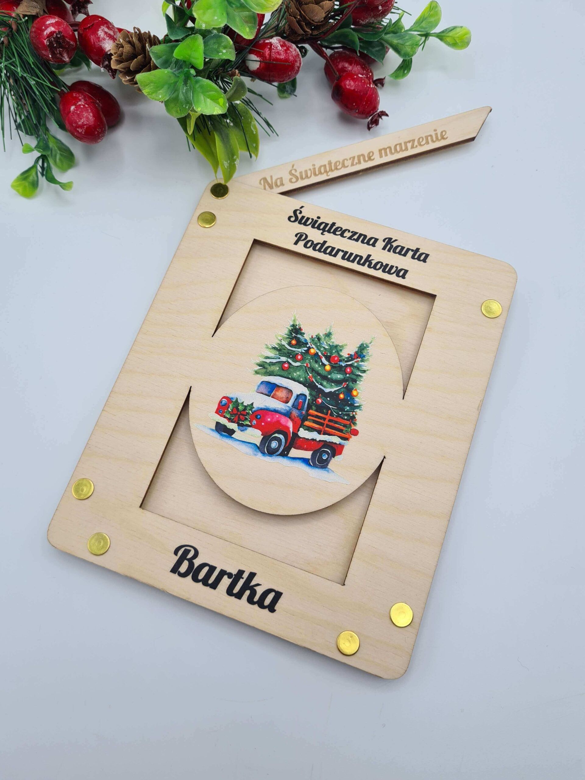 Personalizowane opakowanie na kartę podarunkową na Święta