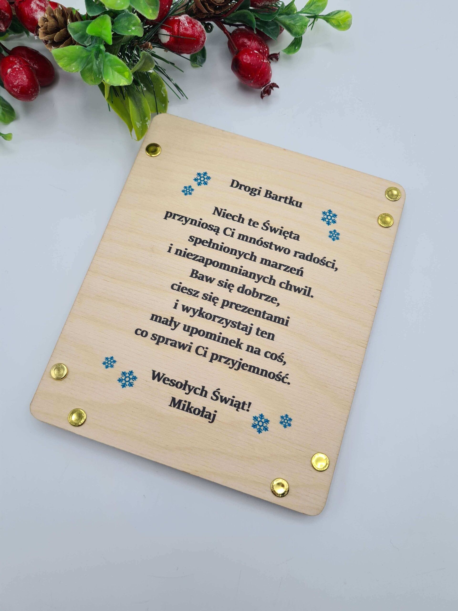 Personalizowane opakowanie na kartę podarunkową na Święta